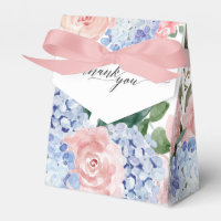 Blaue Hydrangeas Pastellrosa Rosen Hochzeit
