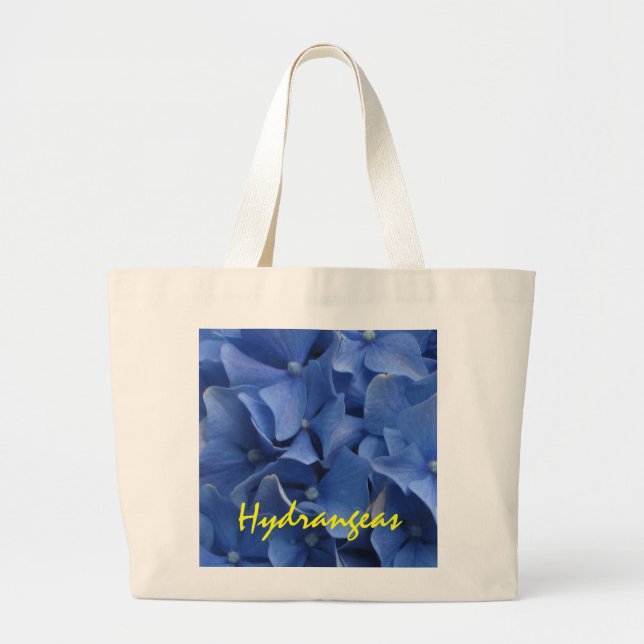 Blaue Hydrangeas-Tasche Jumbo Stoffbeutel (Vorne)