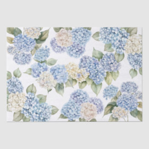 Blaue Hydrengea Aquarell Blumen Braut- Seidenpapier