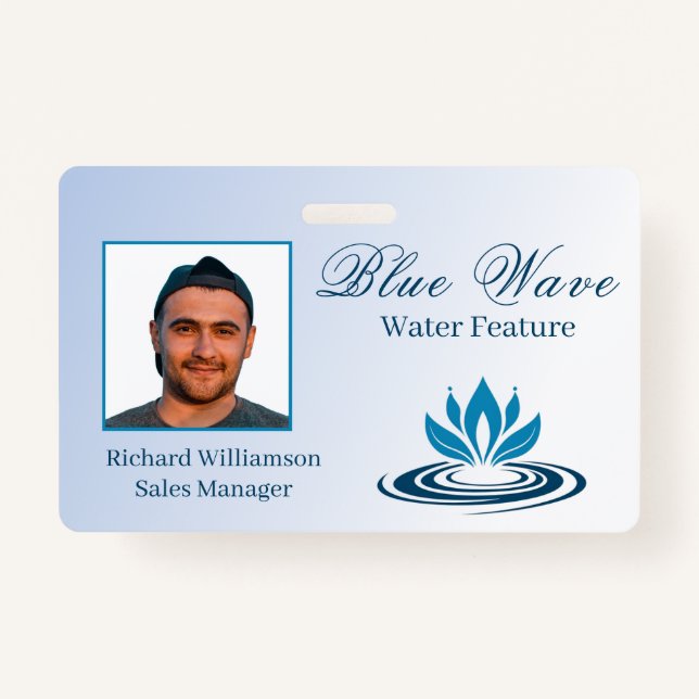 Blaue ID für die Installation von Wasserfunktionen Ausweis (Vorderseite)