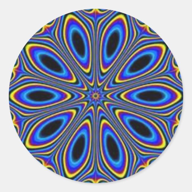Blaue Illusion Runder Aufkleber (Vorderseite)