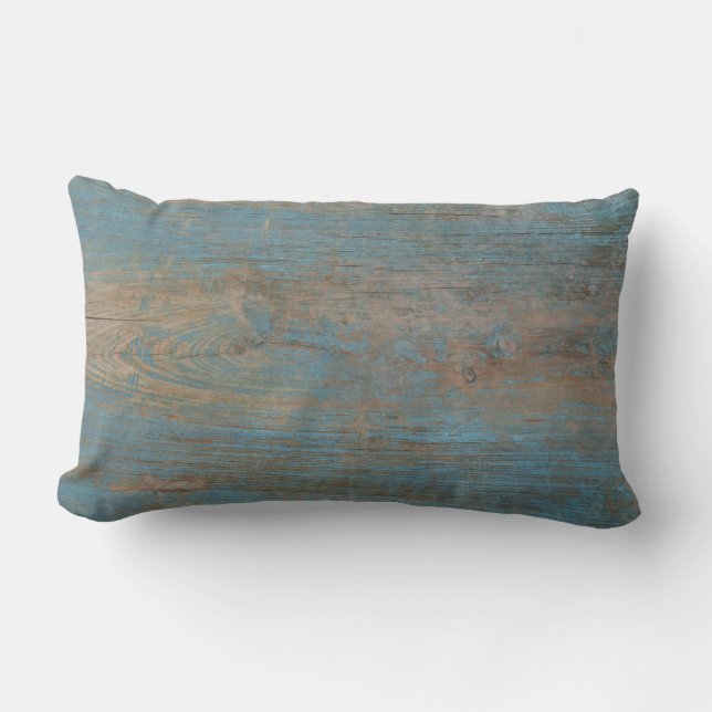 Blaue Imitat-Strand-Holz-Beschaffenheit Lendenkissen (Vorderseite)