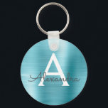 Blaue Imitate Monogramm aus rostfreiem Stahl Schlüsselanhänger<br><div class="desc">Blaue Imitate Edelstahl Metall Eleganter Schlüsselanhänger. Diese Schlüsselanhänger können so angepasst werden,  dass sie Ihren Anfangs- und Vornamen enthalten. Diese Schlüsselketten machen Geburtstags-,  Brautparty- oder Junggeselinnen-Abschied-Favoriten großartig.</div>