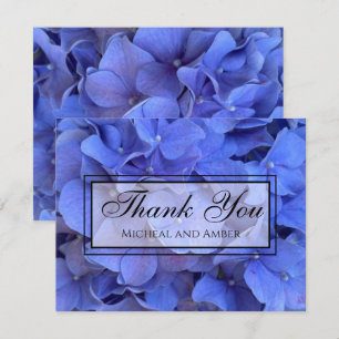 Blaue Immergrün elegante florale Hortensien Dankeskarte