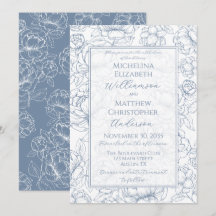 Blaue Immergrün-Elegante Handgezeichnete Florale H