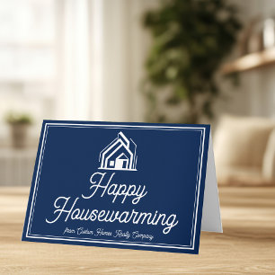 Blaue Immobilienfirma Maßgeschneiderter Makler Karte