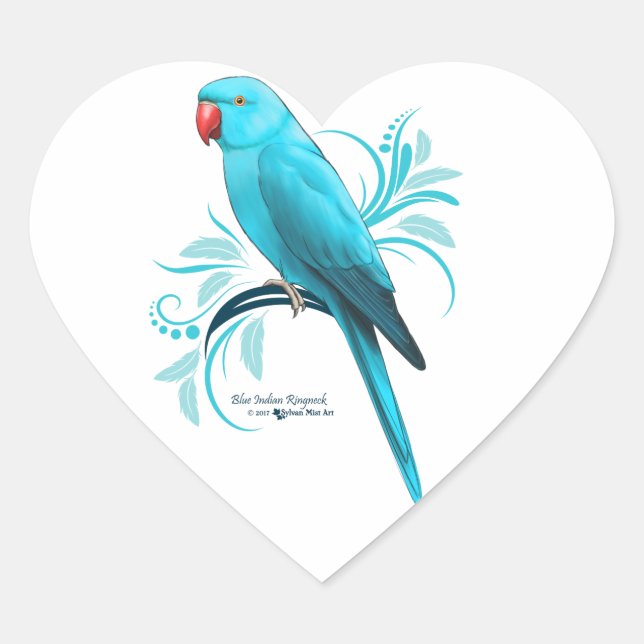 Blaue Indianerringel Herz-Aufkleber (Vorderseite)