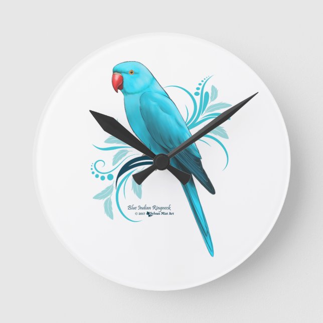 Blaue Indianerringel Runde Wanduhr (Vorderseite)