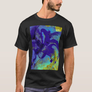 Blaue Iris Abstrakt T-Shirt