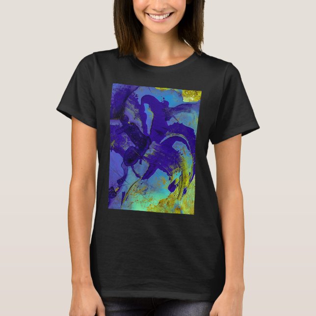 Blaue Iris abstrakt T-Shirt (Vorderseite)