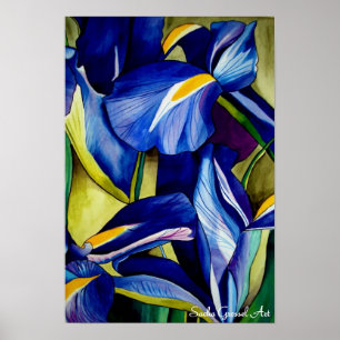 Blaue Iris-Blume ursprüngliche Poster