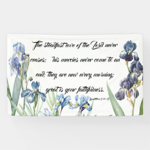 Blaue Iris-Blumen-Gott-Liebe-christliche Fahne Banner