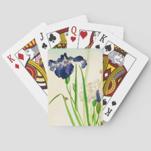 Blaue Iris - Japanischer Aquarelldruck Spielkarten