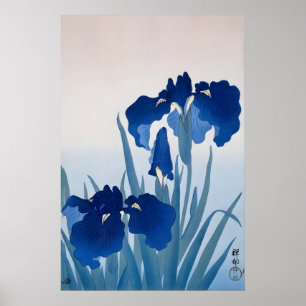 Blaue Iris Japanischer Kunstdruck Florale Wand Poster
