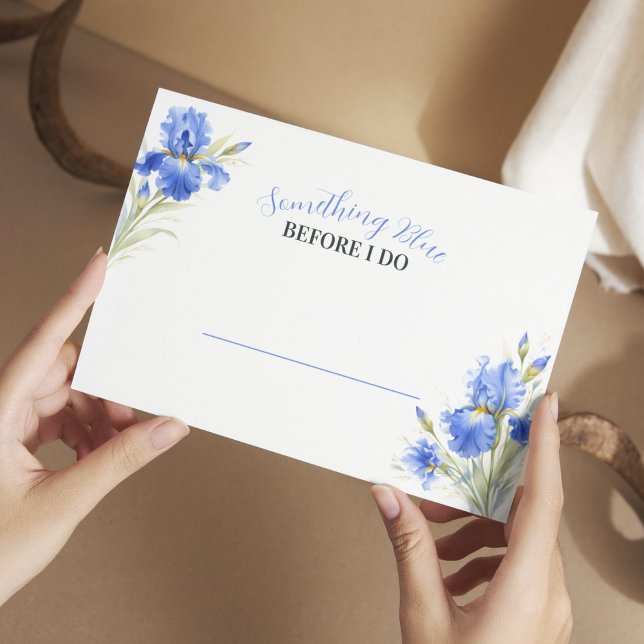 Blaue Iris Something Blue Brautparty Platzkarten (Blue Iris Something Blue Bridal Shower Place Cards
)
