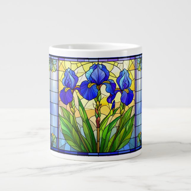 Blaue Iris - Tasse von Hartglas (Vorderseite)