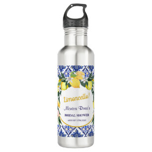 Blaue italienische Fliesen Limoncello Brautparty-G Edelstahlflasche
