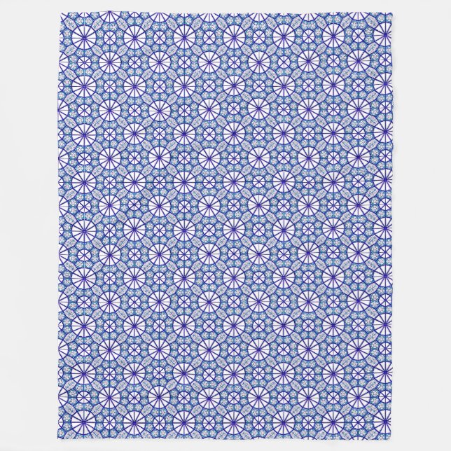Blaue Iznik Fliesen-Decke Fleecedecke (Vorderseite)