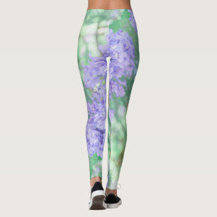 Blaue Jacaranda-Baum-Blüten Pastellfarben Leggings