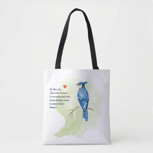 Blaue Jay-Aquarellmalerei Tasche (Vorderseite)
