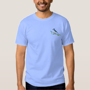 Blaue Jay bestickter T - Shirt