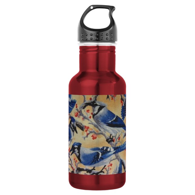 Blaue Jay Edelstahlflasche (Vorderseite)