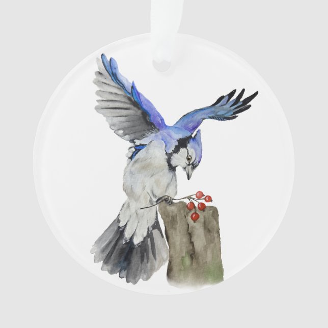 Blaue Jay Ornament (Vorderseite)