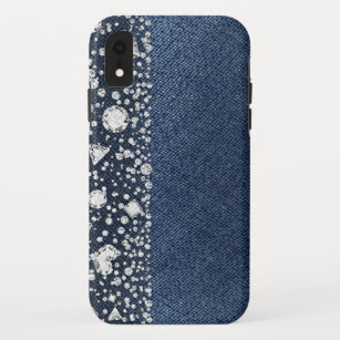Blaue Jean-Denim-Diamant-bezaubernder modischer Case-Mate iPhone Hülle