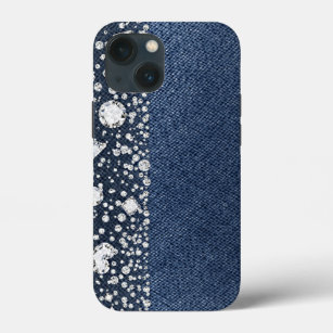 Blaue Jean-Denim-Diamant-bezaubernder modischer Case-Mate iPhone Hülle