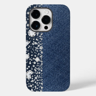 Blaue Jean-Denim-Diamant-bezaubernder modischer Case-Mate iPhone 14 Pro Hülle