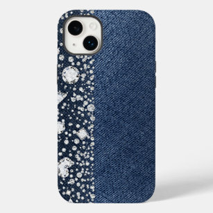 Blaue Jean-Denim-Diamant-bezaubernder modischer Case-Mate iPhone 14 Plus Hülle