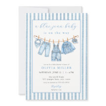 Blaue Jeans Baby Baby Shower Wäscheleine Denim