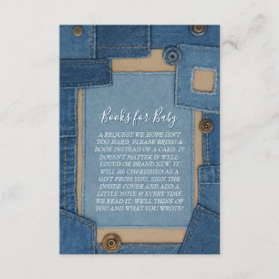 Blaue Jeans Baby-Bücher für Baby Shower Begleitkarte