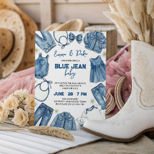 Blaue Jeans Baby Casual Country Denim Geschlechter Einladung