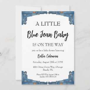 blaue Jeans-Baby-Einladungskarten Einladung