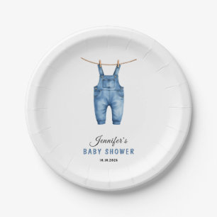 Blaue Jeans-Baby-Party - Denim-Thema Pappteller