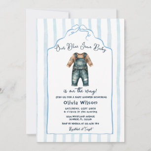 Blaue Jeans-Baby-Party Einladung