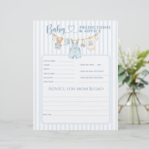 Blaue Jeans-Baby-Party Junge Vorhersage-Spiel