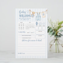 Blaue Jeans-Baby-Party Junge Vorhersagespiel