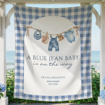 Blaue Jeans-Baby-Shower- Banner Cowboy