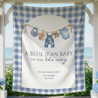 Blaue Jeans-Baby-Shower- Banner Cowboy Wandteppich