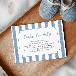 Blaue Jeans Baby Shower Bücher für Baby Begleitkarte