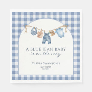 Blaue Jeans Baby Shower Cowboy Serviette