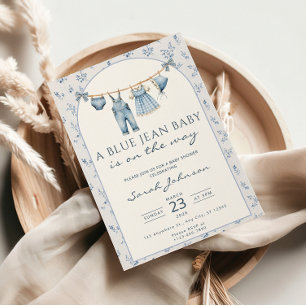 Blaue Jeans-Baby-Shower-Einladung Cowboy Einladung