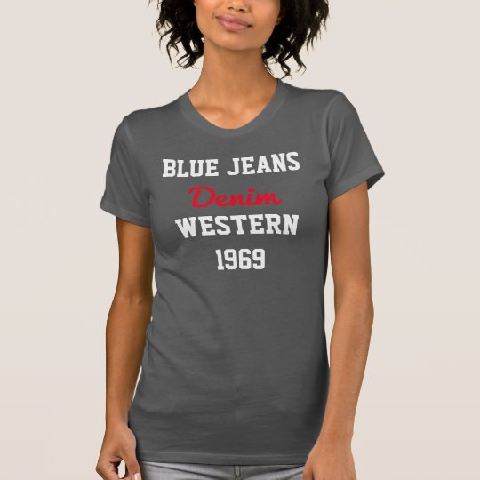 Blaue Jeans-Denim-Western 1969 T-Shirt