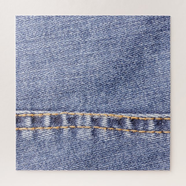 Blaue Jeans: detaillierte Nähtextur. (Vertikal)