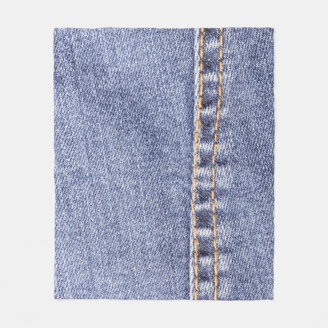 Blaue Jeans: detaillierte Nähtextur. Fleecedecke (Vorderseite)