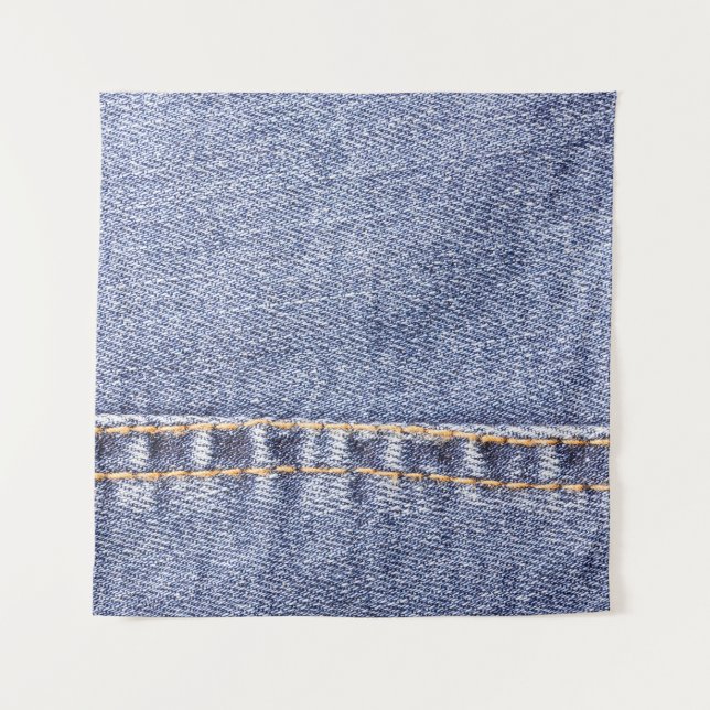 Blaue Jeans: detaillierte Nähtextur. Wandteppich (Vorderseite)