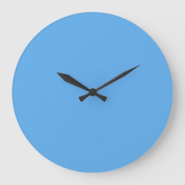Blaue Jeans (feste Farbe) Große Wanduhr (Vorderseite)