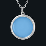 Blaue Jeans (feste Farbe) Versilberte Kette<br><div class="desc">Blaue Jeans (feste Farbe)</div>